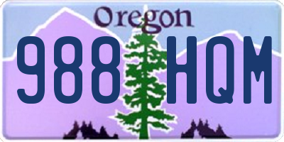OR license plate 988HQM