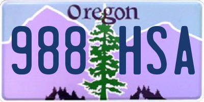 OR license plate 988HSA