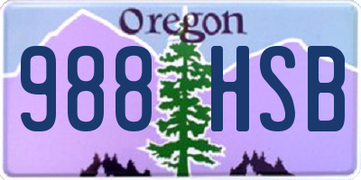 OR license plate 988HSB