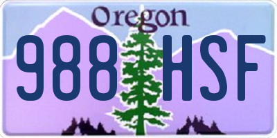 OR license plate 988HSF