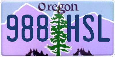 OR license plate 988HSL