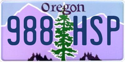 OR license plate 988HSP