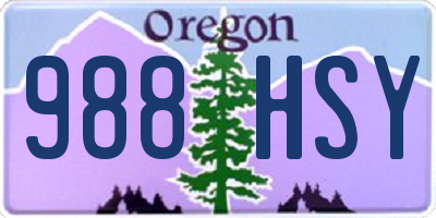OR license plate 988HSY