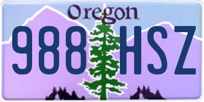 OR license plate 988HSZ