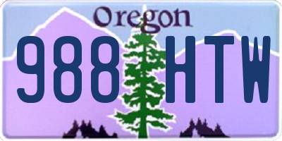 OR license plate 988HTW