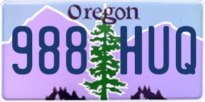 OR license plate 988HUQ