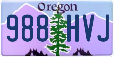 OR license plate 988HVJ