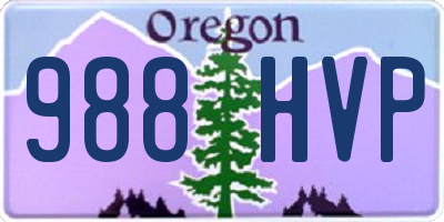 OR license plate 988HVP