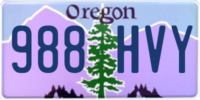 OR license plate 988HVY