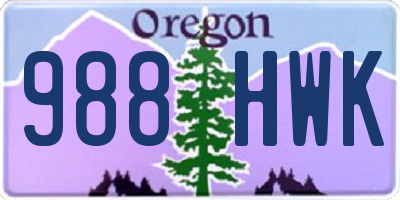 OR license plate 988HWK