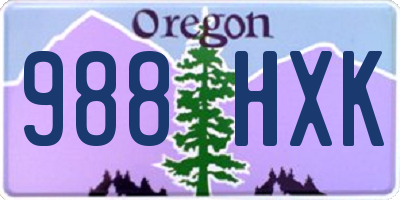 OR license plate 988HXK