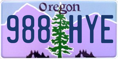 OR license plate 988HYE