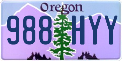 OR license plate 988HYY