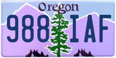 OR license plate 988IAF