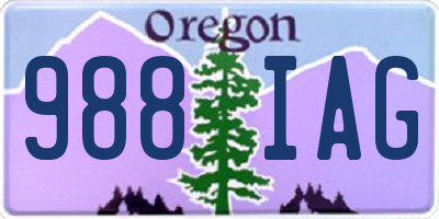 OR license plate 988IAG