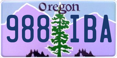 OR license plate 988IBA