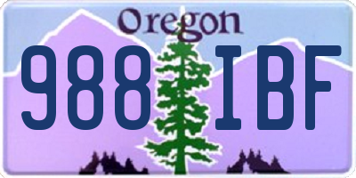 OR license plate 988IBF