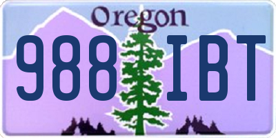 OR license plate 988IBT