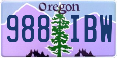 OR license plate 988IBW