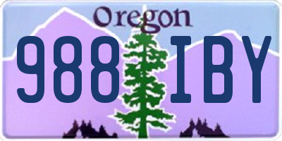 OR license plate 988IBY