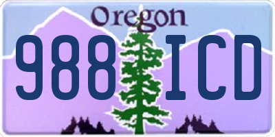 OR license plate 988ICD