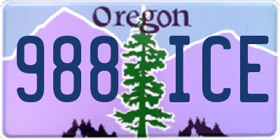 OR license plate 988ICE