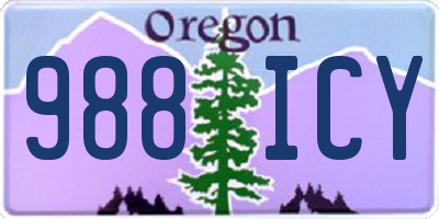 OR license plate 988ICY