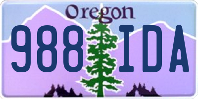 OR license plate 988IDA