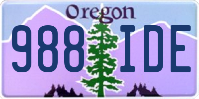 OR license plate 988IDE