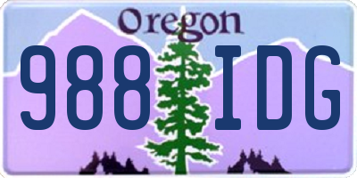 OR license plate 988IDG