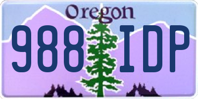 OR license plate 988IDP