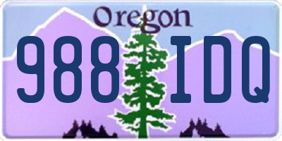 OR license plate 988IDQ