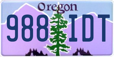 OR license plate 988IDT