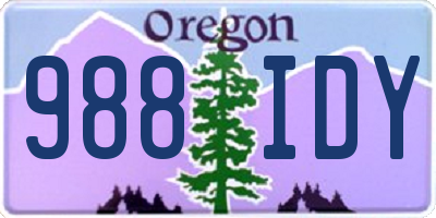 OR license plate 988IDY