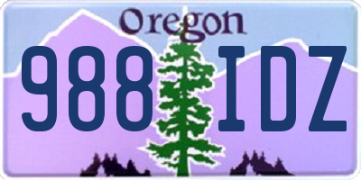 OR license plate 988IDZ