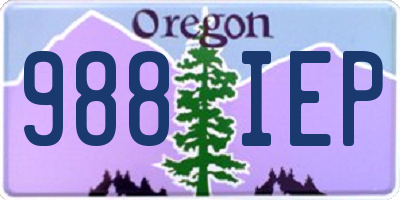 OR license plate 988IEP