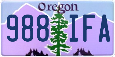 OR license plate 988IFA