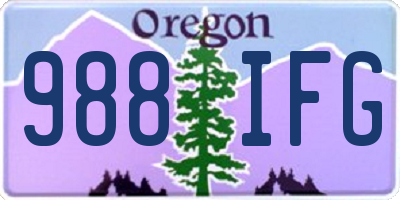 OR license plate 988IFG