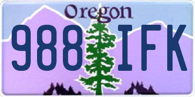 OR license plate 988IFK