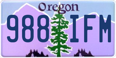 OR license plate 988IFM