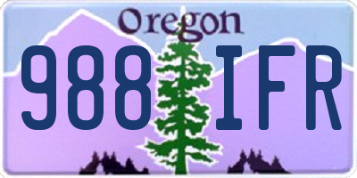 OR license plate 988IFR