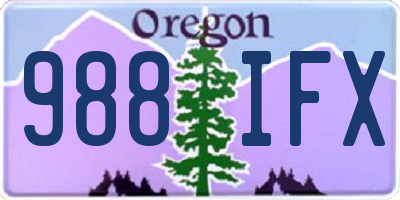 OR license plate 988IFX