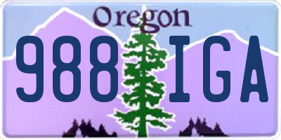 OR license plate 988IGA