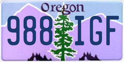OR license plate 988IGF