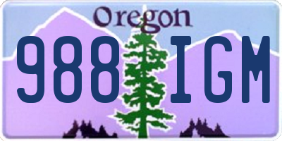 OR license plate 988IGM