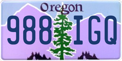 OR license plate 988IGQ
