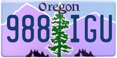 OR license plate 988IGU
