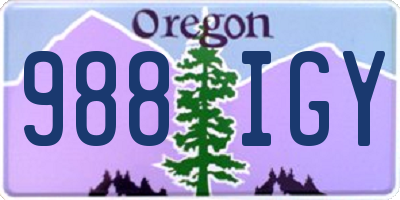 OR license plate 988IGY