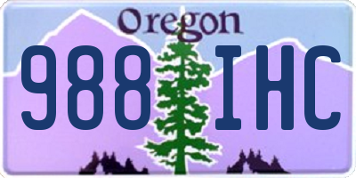 OR license plate 988IHC