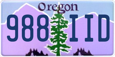 OR license plate 988IID